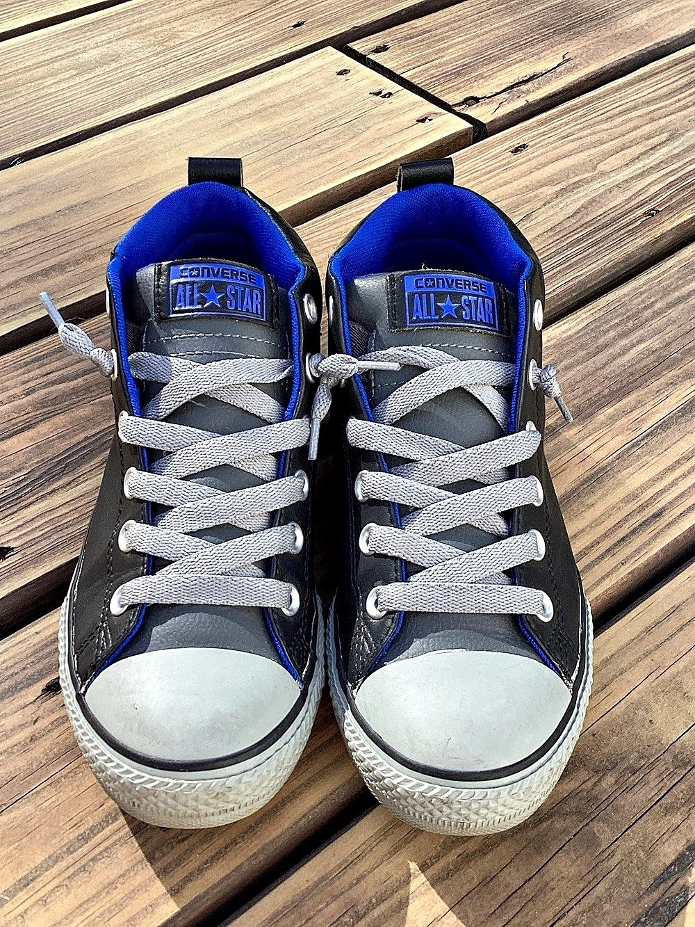 Converse Chuck Taylor All Star Street Mid Sneakers Black & Blue Boys US 5.5